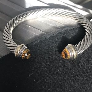 David Yurman Cable Classic Collection Bracelet with Citrine and 14K Yellow Gold
